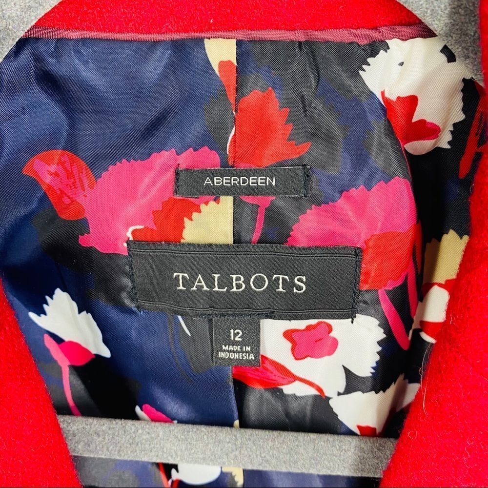 Talbots Aberdeen Wool Red Three Button Blazer 12 - image 3